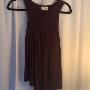 Maroon tank rouched top